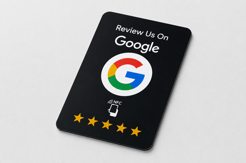 Tarjeta NFC Google Reviews cara negra