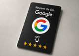Tarjeta NFC Google Reviews – Blanca y Negra + Pegatina Doble Cara