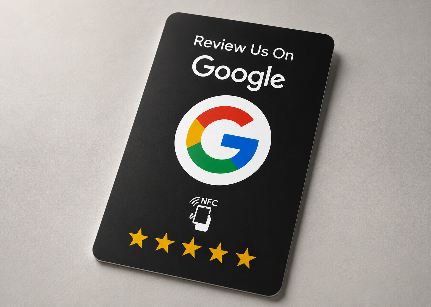 Tarjeta NFC Google Reviews – Blanca y Negra + Pegatina Doble Cara